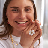 Pearl flower ring