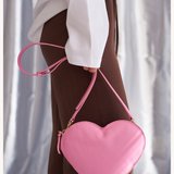 The Pink leather heart bag