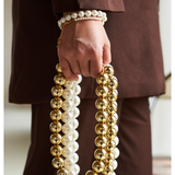 Moon beads necklace - gold