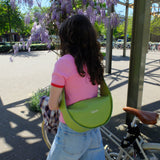 The Bella green leather crossbody bag