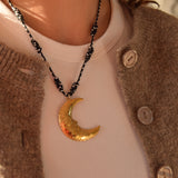 Big moon cord - necklace