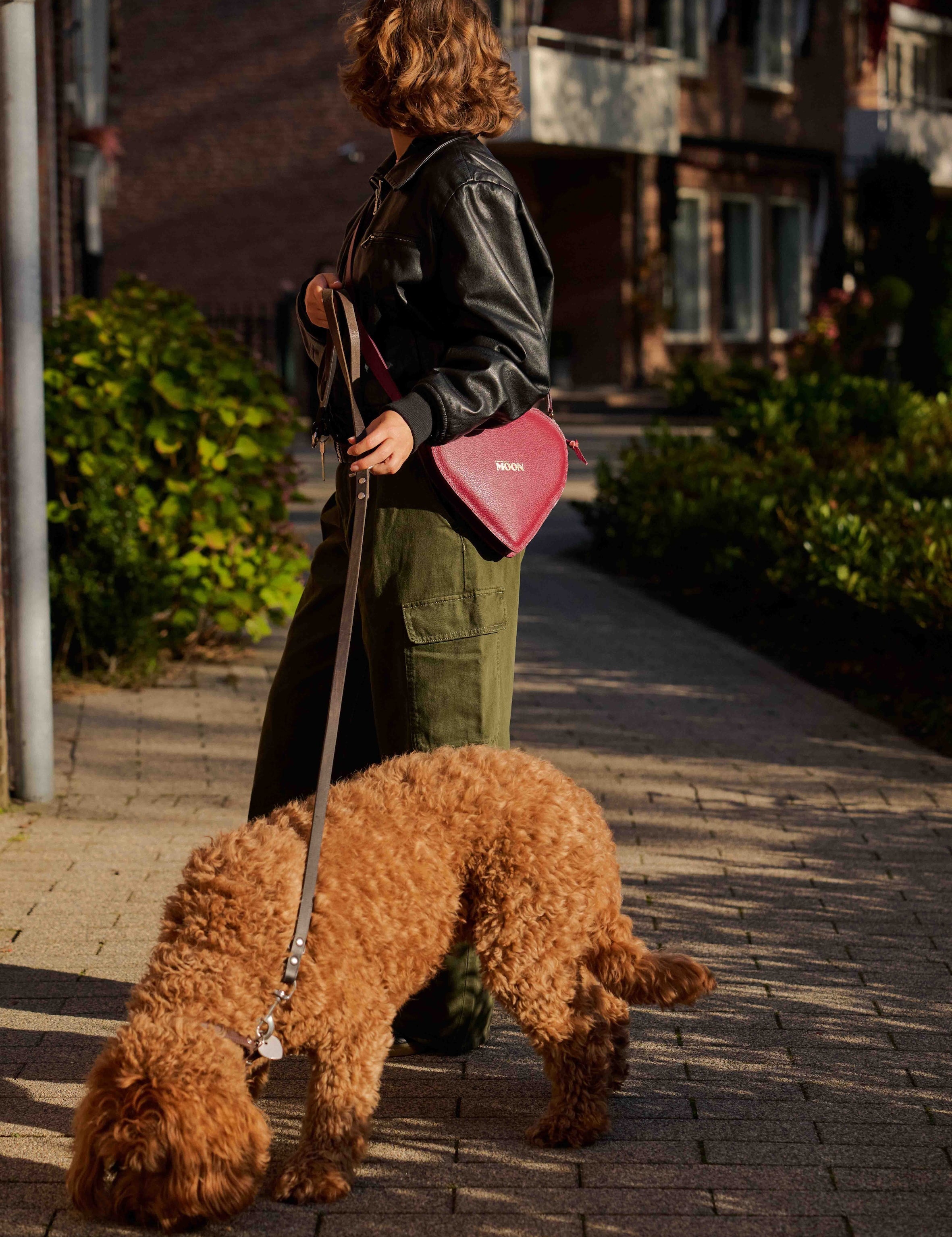 The Leather Heart Bag - bordeauxrood & turquoise - PRE ORDER