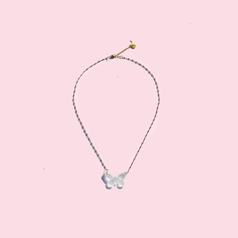 Hi butterfly necklace - see through