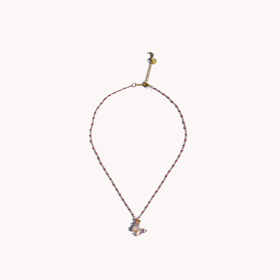 Sjaantje butterfly necklace - pink
